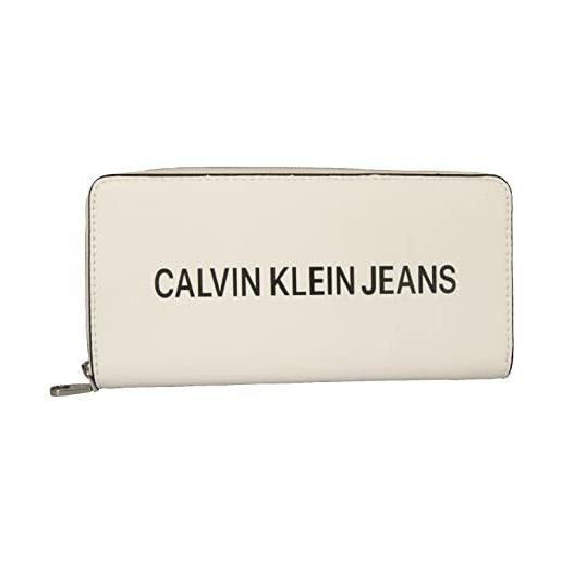Calvin Klein jeans portafoglio donna ck articolo zw0zw01779 eo zip around cm 20 x 10,5 x 2,5 (circa), yaf bright white/bianco, taglia unica