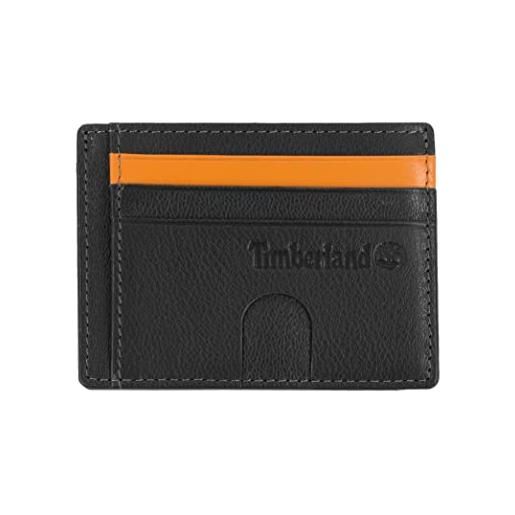 Timberland men's slim leather minimalist front pocket credit holder wallet, black (blix card case)