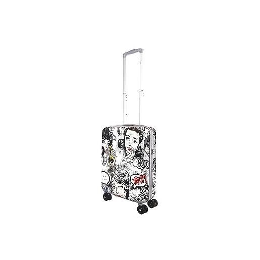 YNOT?Valigia trolley bagaglio a mano/cabin size 4 ruote pop-1001 materiale polycarbonate, chiusura con combinazione e tsa - cm. 55x37x20