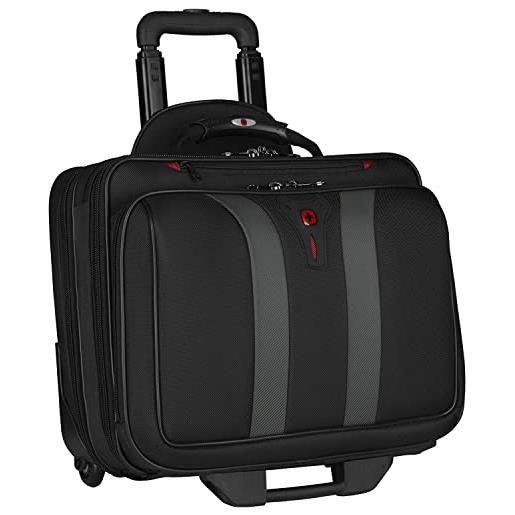 Wenger 600659 granada 15.6 inch wheeled laptop case, padded laptop compartment and overnight compartment in black/grey {24 litre}