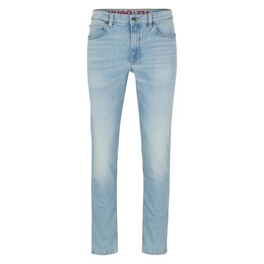 HUGO 734 cm jeans, turchese/acqua, 34w x 32l uomo