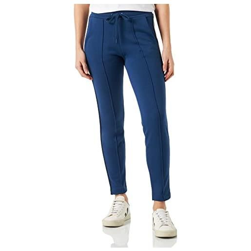 Love Moschino slim fit joggers with striped tape along sides and logo patch pantaloni casual, blue, 38 da donna