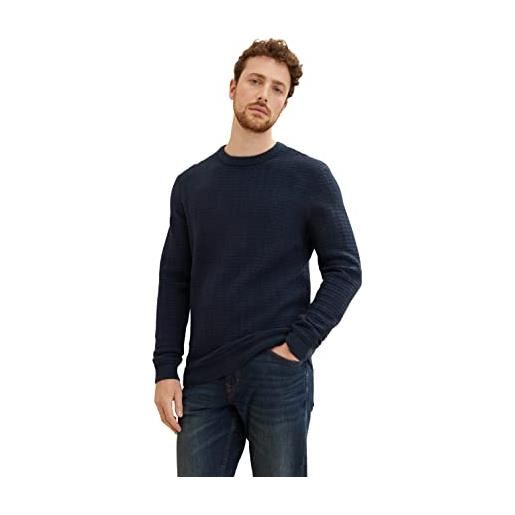 TOM TAILOR cosy maglione lavorato a maglia, uomo, blu (sky captain blue 10668), s