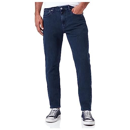 Calvin Klein Jeans jeans uomo slim taper elasticizzati, blu (denim dark), 28w / 34l
