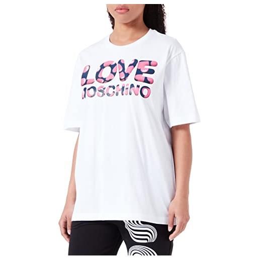 Love Moschino maglietta oversize fit short-sleeved t-shirt, bianco, 54 donna