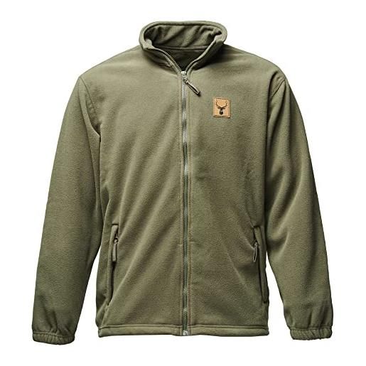 Baddery giacca in pile da uomo - cervo (patch in pelle) giacca da cacciatore - regalo per cacciatore - giacca da caccia uomo - accessori da caccia (l)
