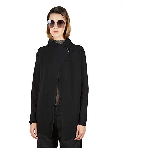 Brunella Gori waterfall giacca maglia cardigan doppiopetto con elegante bottone in metallo nero m