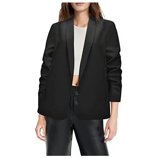 ixixy donne casual open front blazer giacche con 3/4 maniche rouched moda blazer donne outfit (l, n (m, nero)