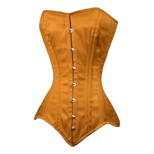 Royals Fashion heavy duty acciaio disossato overbust twill cotone waist trainer sahper corsetto nero xxxxxx-large