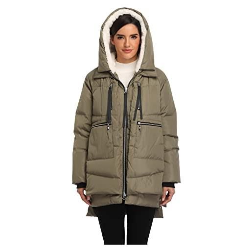 VOGMATE cappotto con cappuccio giubbotto donna piumini lunghi giacca invernale calda