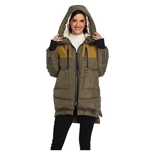 VOGMATE cappotto con cappuccio giubbotto donna piumini lunghi giacca invernale calda
