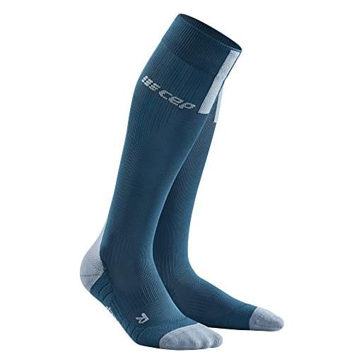 CEP - run socks 3.0 per donna | calza a compressione con gradiente di pressione preciso in blu/grigio | taglia iv