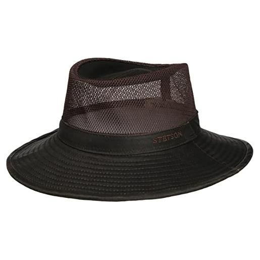 Stetson cappello di tessuto vented crown uomo - da sole estivo safari primavera/estate - xl (60-61 cm) marrone scuro