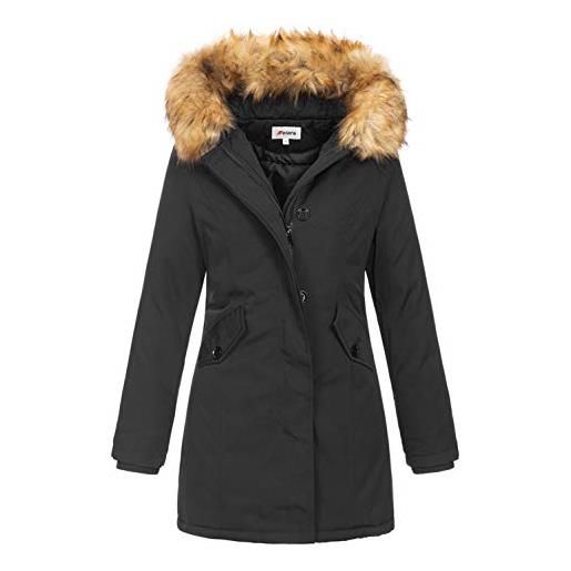 Elara donna giacca parka invernale cappotto finta pelliccia chunkyrayan 20401 armeegruen 40 (l)