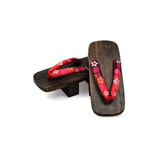 Black Sugar - sandali da donna con tacco alto, in legno, con tacco alto, 5 cm, taglia s (34/35) m (36/37) l (38/40) rosso m