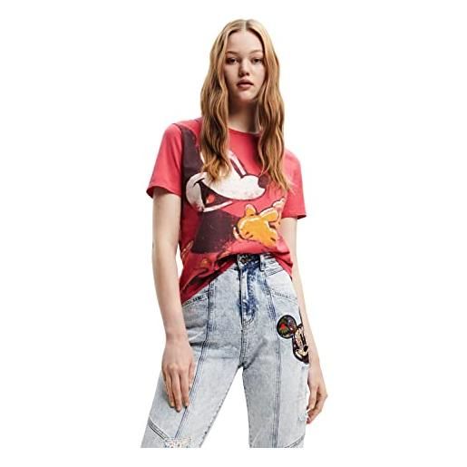 Desigual maglietta a maniche corte t-shirt, colore: rosso, s donna