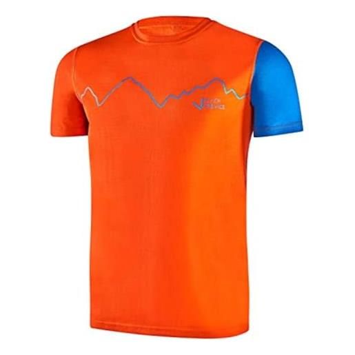 Black Crevice maglietta da uomo in lana t-shirt, arancio/blu, xxl