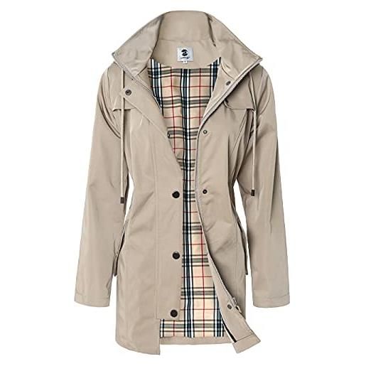 SaphiRose PONCHO giacca da pioggia da donna cappuccio lungo all'aperto giacca a vento impermeabile navy xl