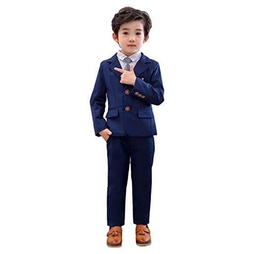 LOLANTA completo da ragazzo 2 pezzi blazer e pantaloni per bambini, abbigliamento per il tempo libero o abito da festa di nozze, nero, 11-12 anni, 160