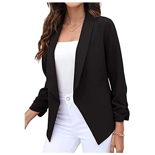 EFOFEI moda donna cappotto all match slim fit manica lunga blazer business open front cardigan ufficio lavoro giacca blazer blu navy 4xl
