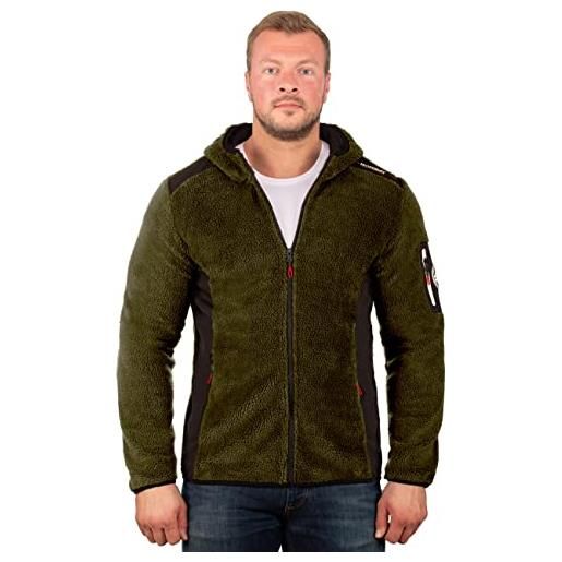 Geographical Norway da uomo giacca in pile tufour cachi m
