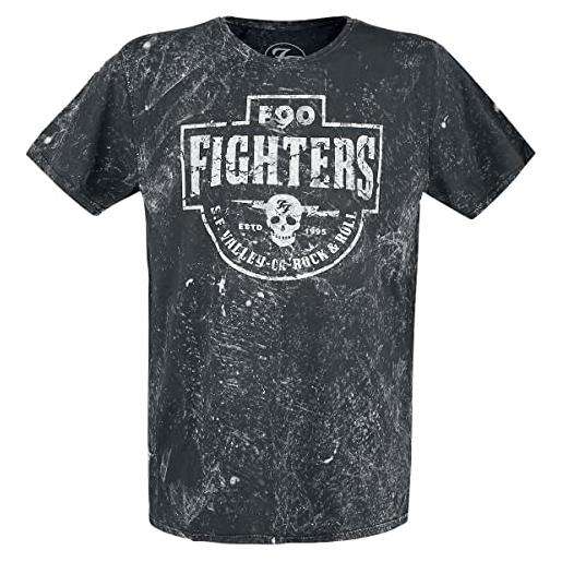 Foo Fighters valley rock&roll uomo t-shirt grigio scuro m 100% cotone regular