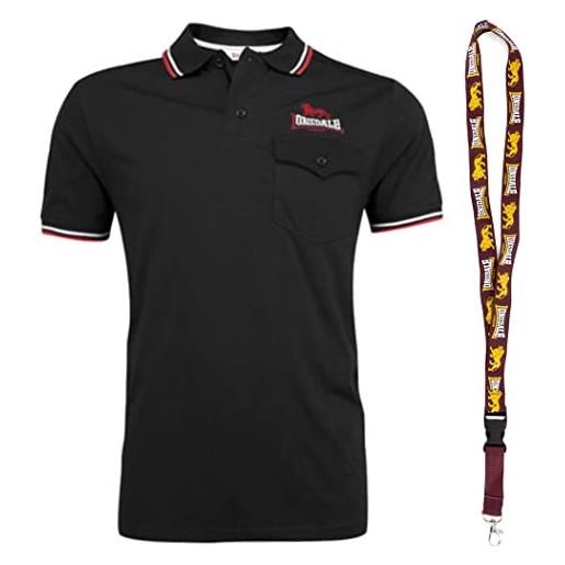 Lonsdale polo - polo - camicia da uomo - maglietta a maniche corte - limited, lynton black, xxl
