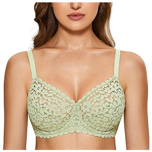 DOBREVA donna reggiseno pizzo minimizer con ferretto senza imbottitura arctic blue 2f