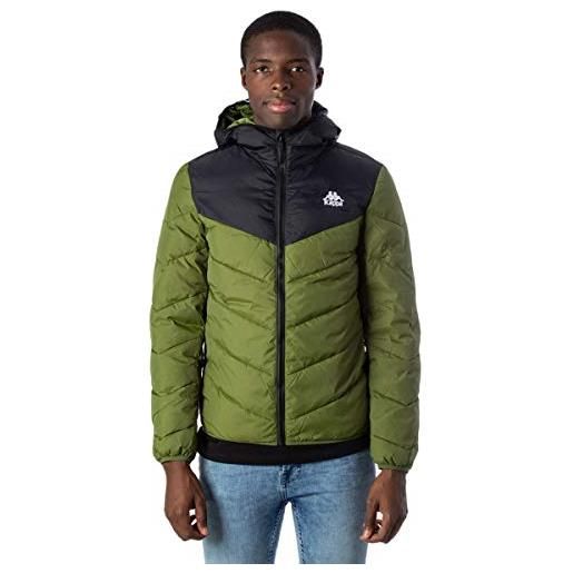 Kappa 222 banda amarit bomber uomo giubbino giubbotto cappuccio giacca 3030cq0 taglia l colore principale black - grey lt - white