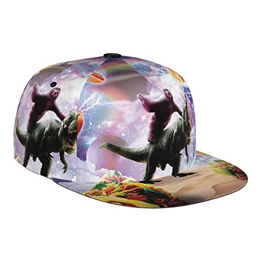 Generic cappellino sportivo a tesa piatta berretto da baseball 3d bradipo equitazione dinosauro nel deserto cappello da tennis snapback cappelli pap¨¤ camionista berretto per giovani ragazzi donne uomini