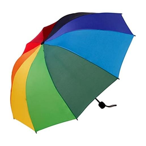 COTCLO ombrello arcobaleno pieghevole ombrello manuale tre pieghevole per donne e uomini ombrelli pioggia e ombrello sole 10 costole, r, a