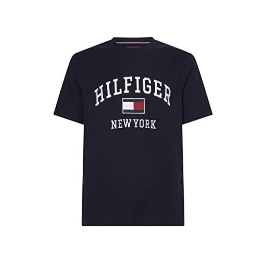 Tommy Hilfiger t-shirt da uomo moderna varsity s/s, desert sky. , l