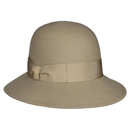 Borsalino cappello cloche merino wool donna - made in italy feltro di lana con nastro grosgrain autunno/inverno - taglia unica nero