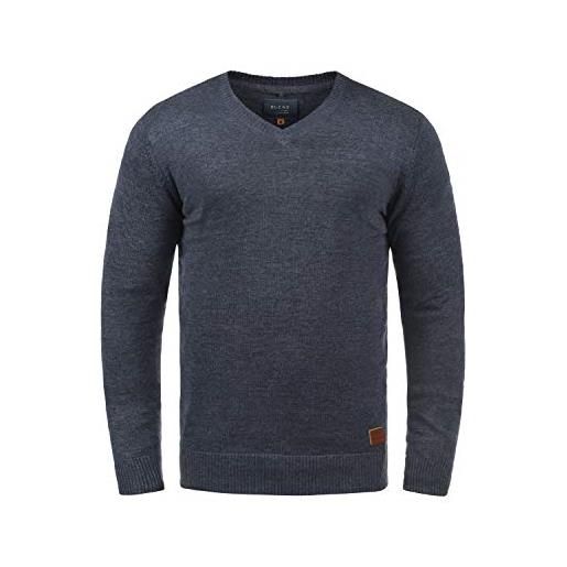 b BLEND blend lasse maglione pullover maglieria da uomo con collo a v, taglia: m, colore: ensign blue (70260)