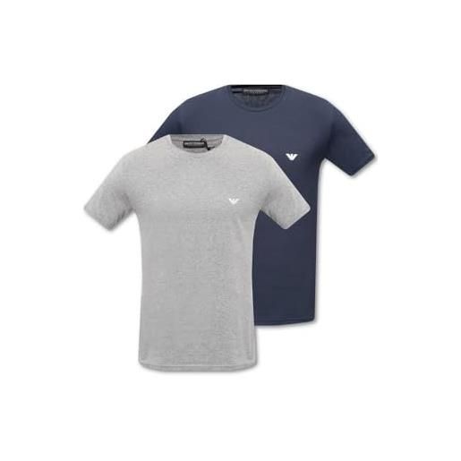 Emporio Armani 2-pack t-shirt endurance, t-shirt in confezione da 2 uomo, nero (black/black), l