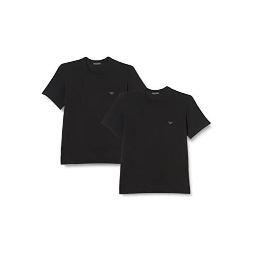 Emporio Armani 2-pack t-shirt endurance, confezione da 2 magliette uomo, grigio scuro mélange/nero, m