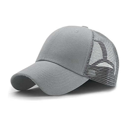 VOASTEK volastek berretto da baseball da uomo e donna, classico cappello da baseball regolabile, perfetto per la corsa, gli allenamenti e le attività all'aria aperta - grigio - taglia unica