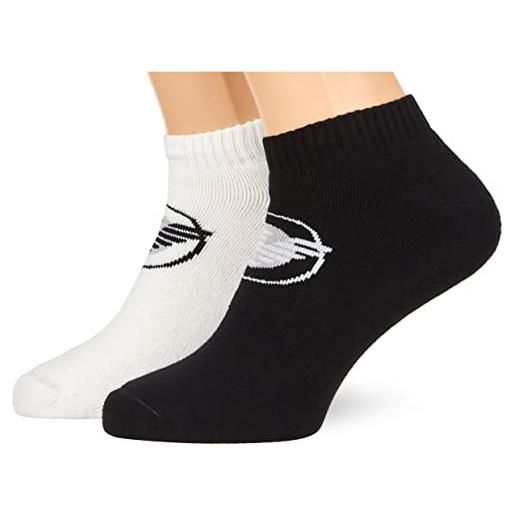Emporio Armani 2 paia di calzini alla caviglia con logo eagle circle confezione, nero/bianco, taglia unica (pacco da 2) uomo