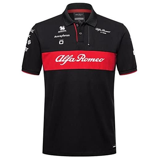 Alfa Romeo Racing polo da uomo f1 2023, nero, m