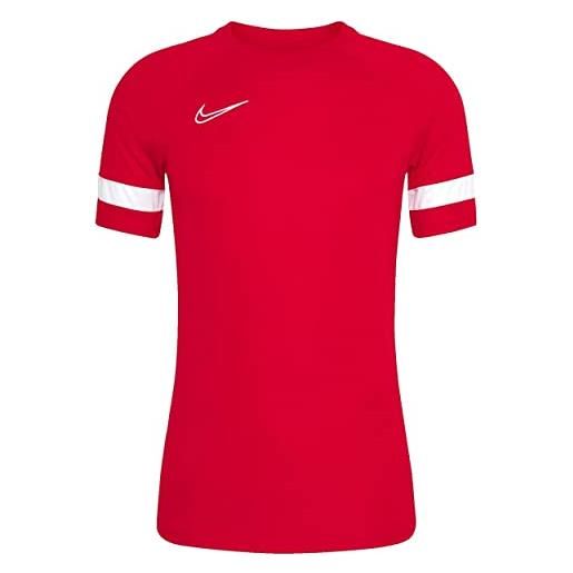 Nike dri-fit academy 21, maglia da calcio manica corta uomo, rosso (university rot/weiss/weiss/weiss), m