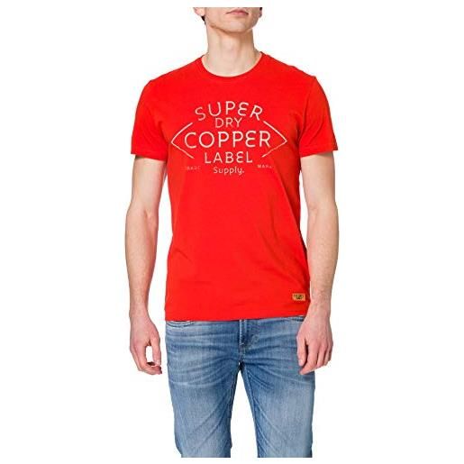 Superdry m1010857a t-shirt, volcanic lava arancione, xl uomo