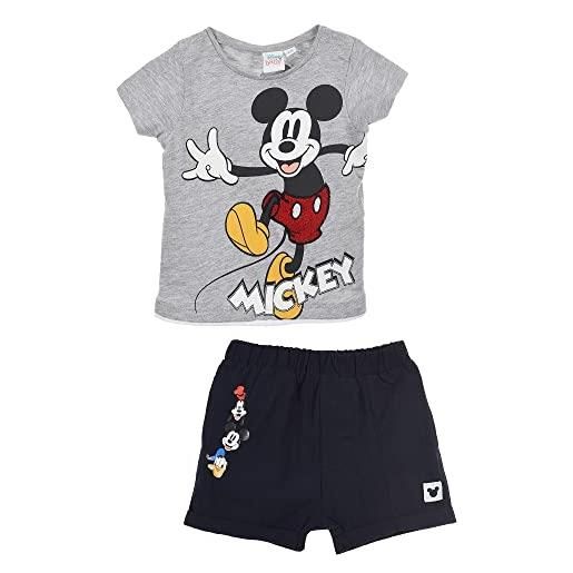 Disney mickey mouse bimbo maglietta e pantaloncini (grigio chiaro, 12 mesi)