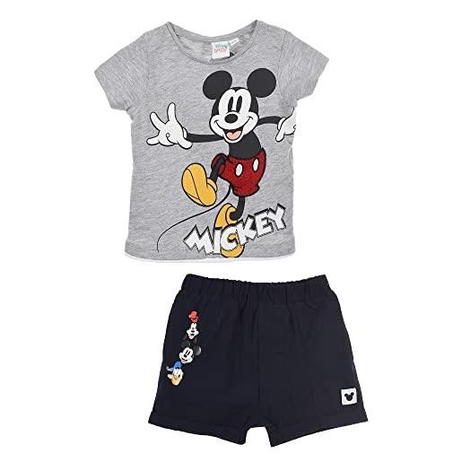 Disney mickey mouse bimbo maglietta e pantaloncini (grigio chiaro, 24 mesi)