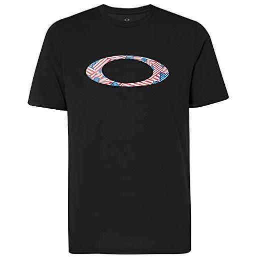 Oakley 457886-02e ellipse usa pattern t-shirt manica corta blackout (nero) (m, black)