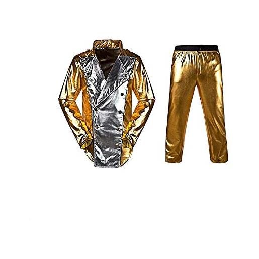 Baorun michael jackson world tour gold history jacket con pantaloni mj costume dorato l