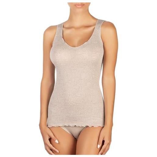 EGI canotta di lusso in lana e seta con scollo a v. Orgogliosamente made in italy. , carminio, large-x-large