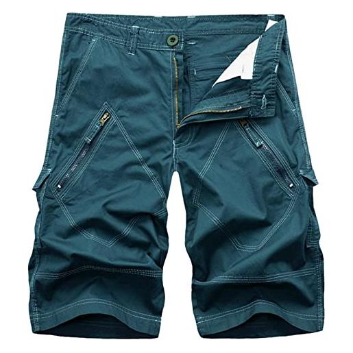 HanzhuoLG tuta da uomo cargo pantaloncini militari tattici outdoor pantaloni sportivi da jogging cargo streetwear abbigliamento maschile corto per uomo blu scuro xxs