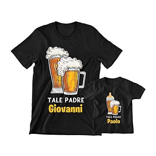 Incidiamo coppia t-shirt magliette padre figlio regalo festa del papà personalizzabile idea regalo papà neonato divertenti birra tale padre tale figlio