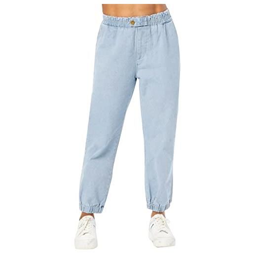 Generic jeans da donna stretch 48 jeans da donna a vita alta, vestibilità aderente, elastico in vita, jeans da donna, pantaloni elasticizzati, caldi, foderati in pile, leggings jeans da uomo 32/30, blu, l