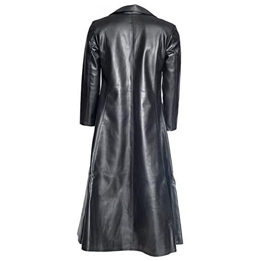 Generic giacca in pile da uomo alla moda cappotto giacche gotico lungo cappotto in pelle similpelle manica lunga bottone giacche s-5xl cappotto cardigan uomo, nero , l